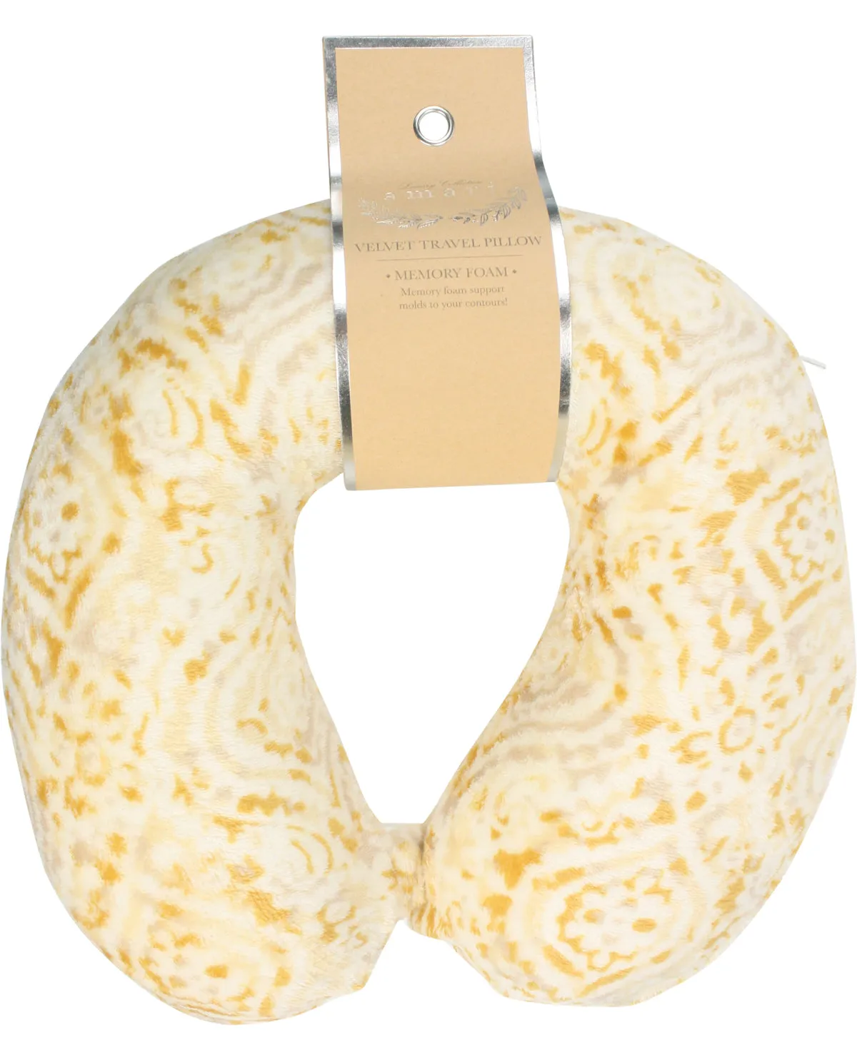 Amari Printed Velvet Memory Foam Neck Pillow