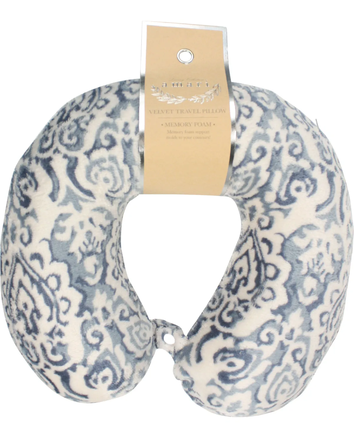 Amari Printed Velvet Memory Foam Neck Pillow