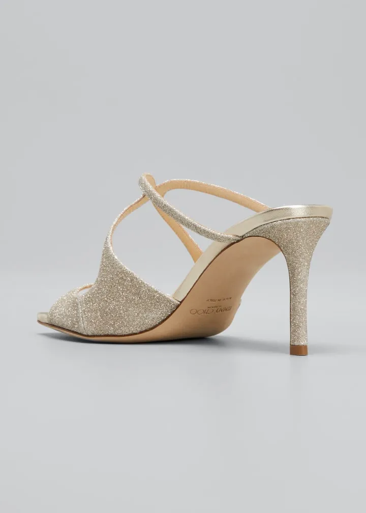 ANISE 75MM ice dusty glitter mule