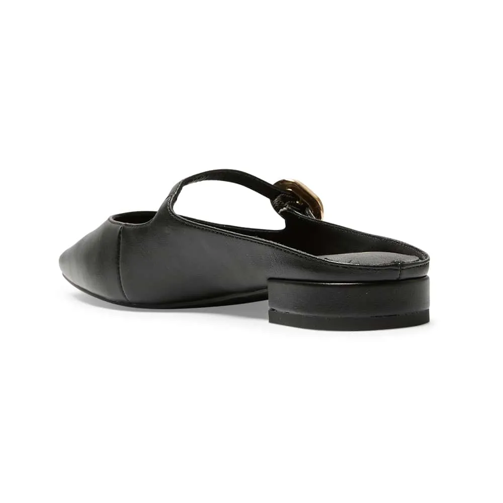 Bacall Flat in Black Smooth