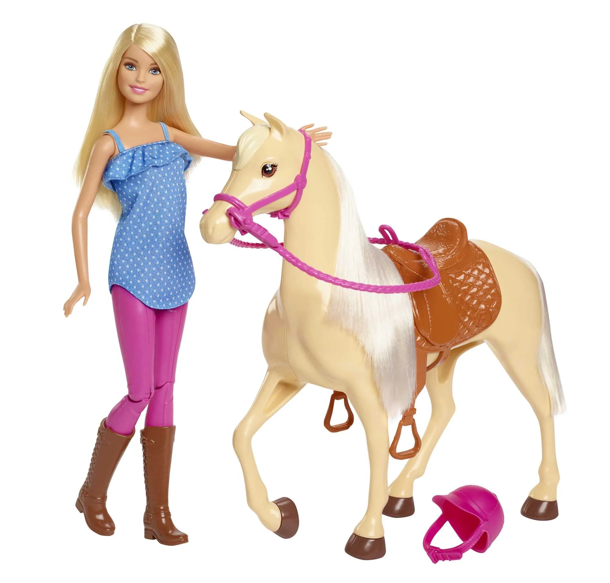 Barbie Doll & Horse Playset, Blonde Hair With Riding Accessories