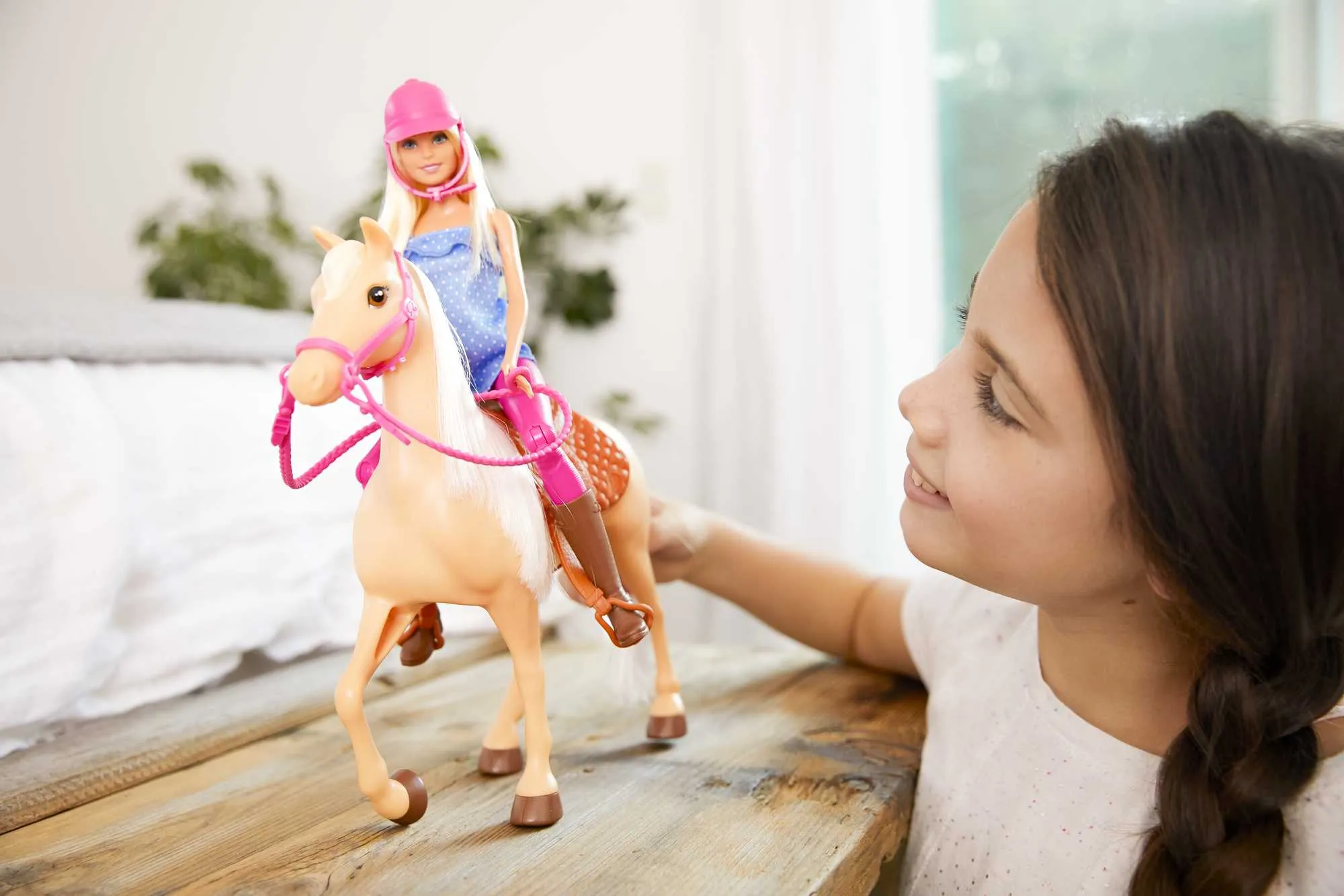 Barbie Doll & Horse Playset, Blonde Hair With Riding Accessories