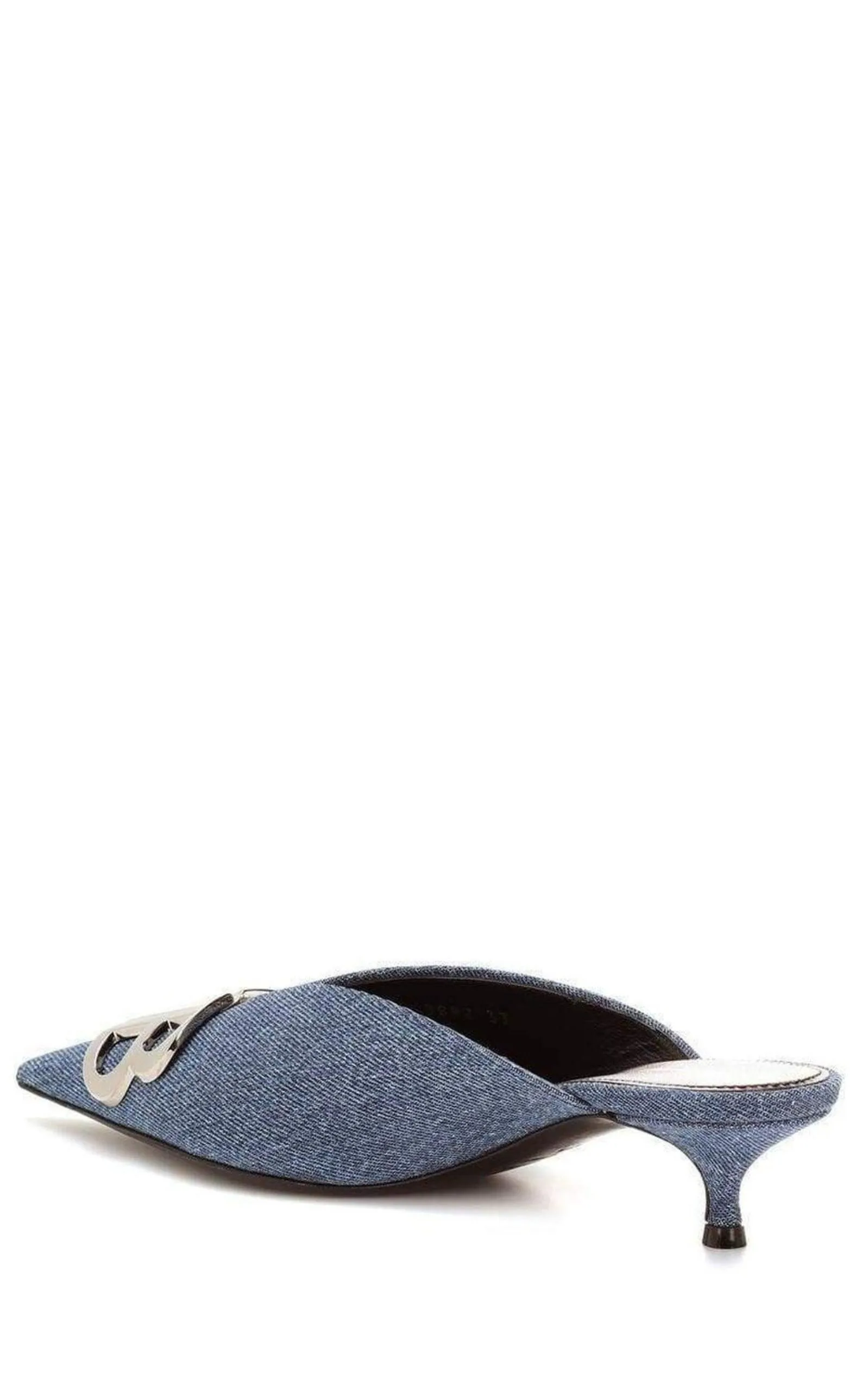 BB Denim Kitten-Heel Mules