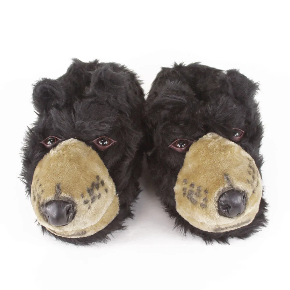 Black Bear Head Slippers