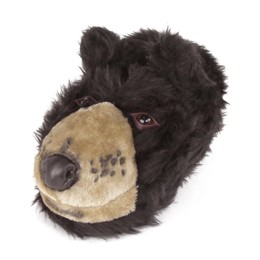 Black Bear Head Slippers