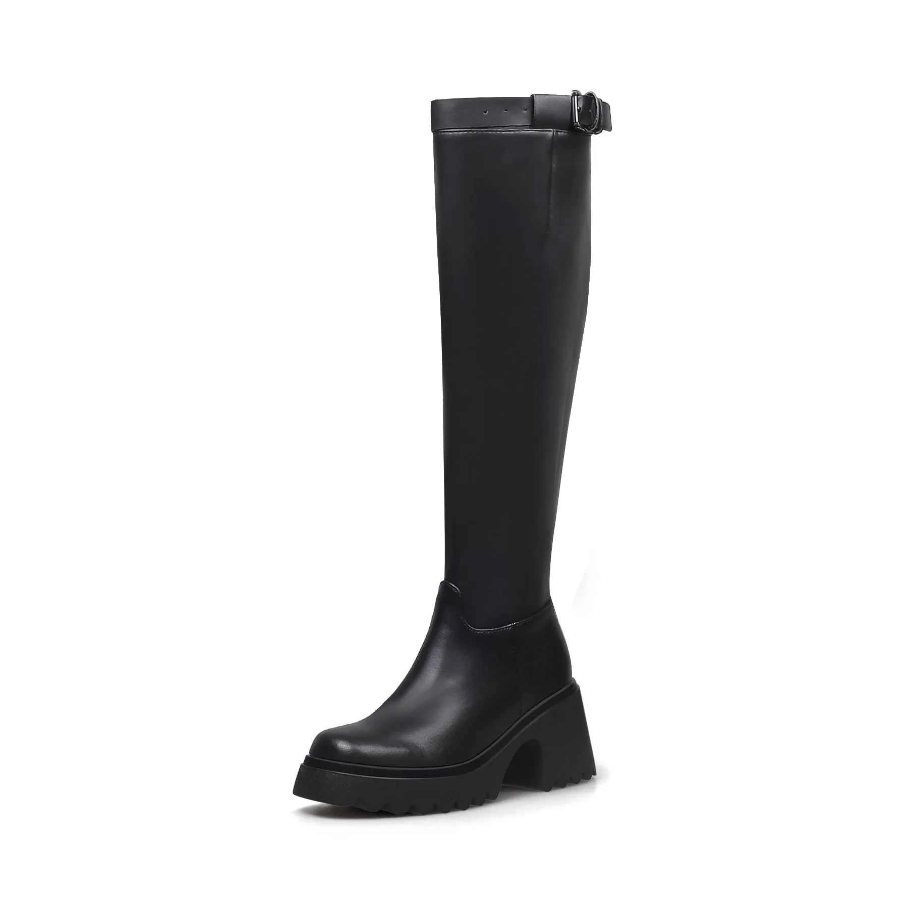 Black Equestrian Platform Riding Boots