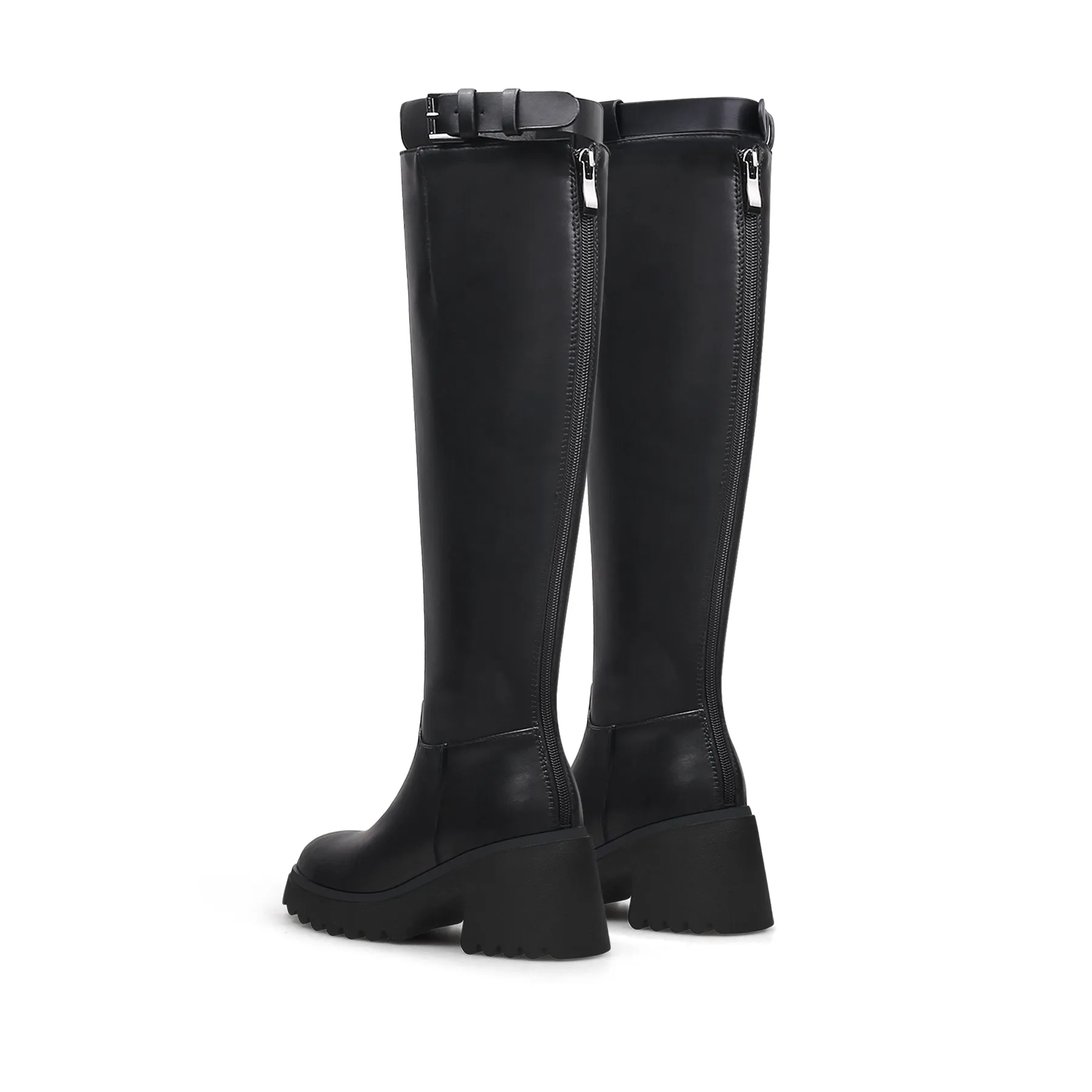 Black Equestrian Platform Riding Boots