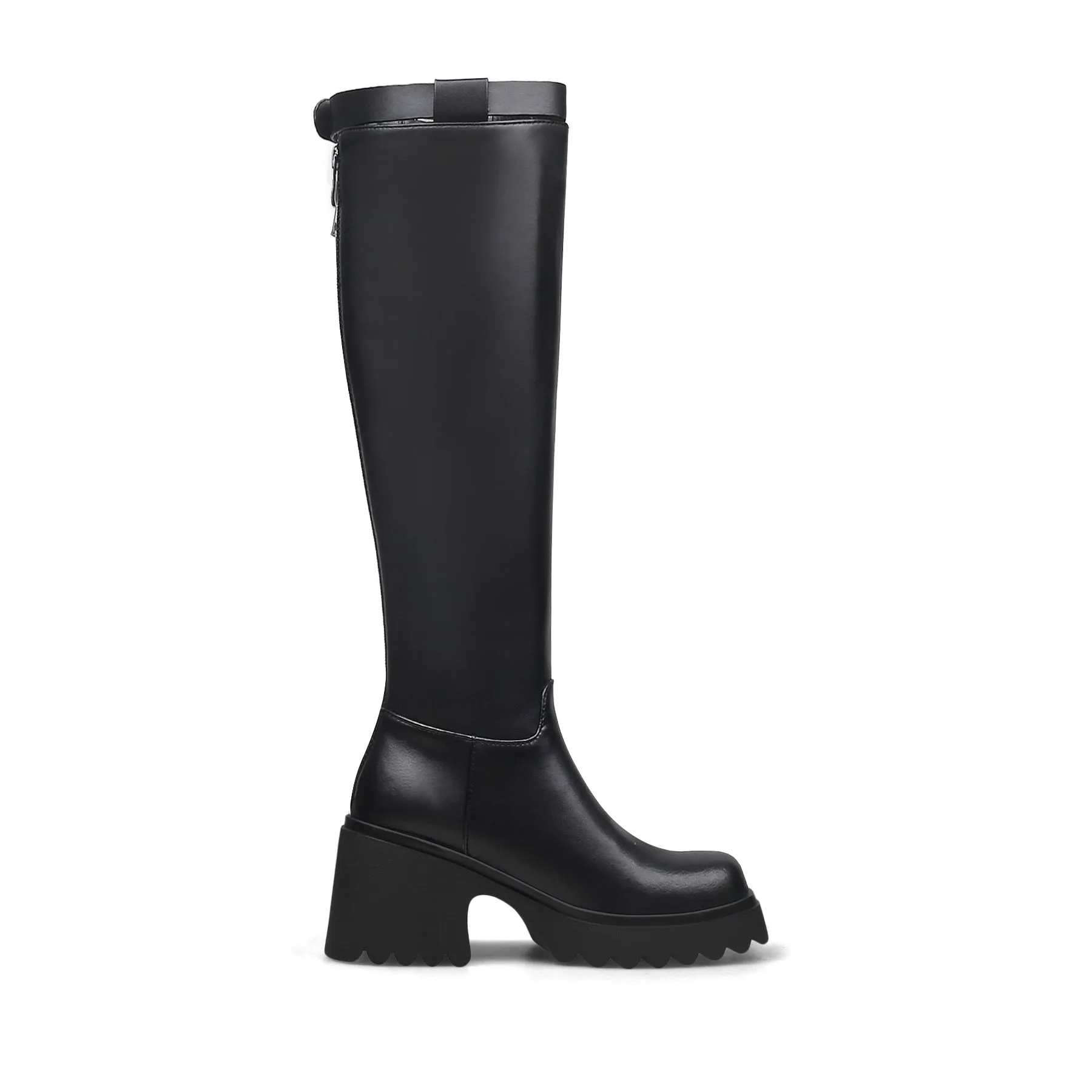 Black Equestrian Platform Riding Boots