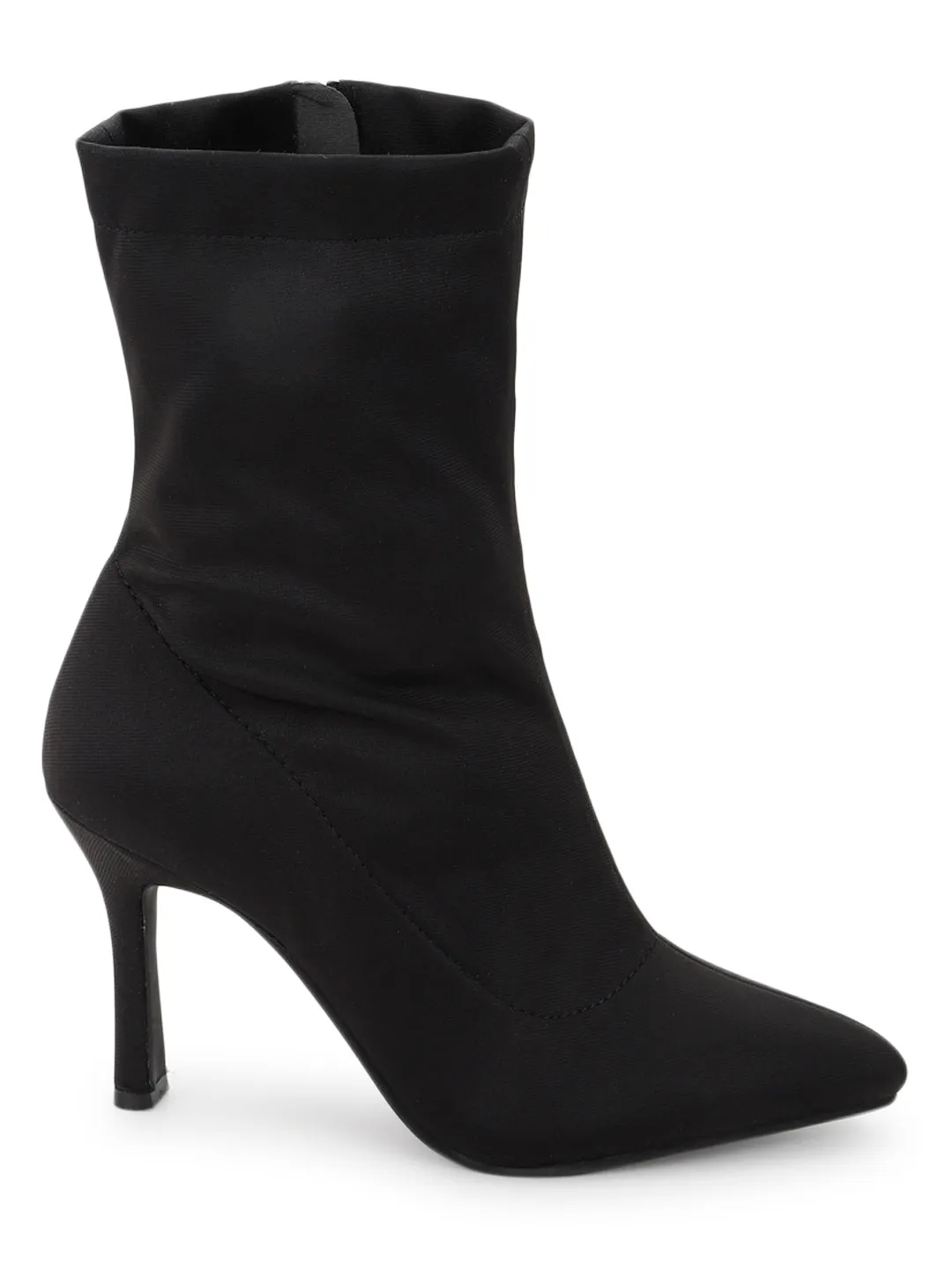 Black Lycra Stiletto Ankle Boots (TC-ST-1290-BLKLYC)