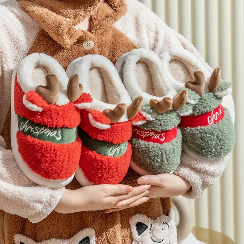 Christmas Reindeer Home Slippers