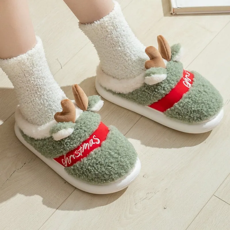 Christmas Reindeer Home Slippers