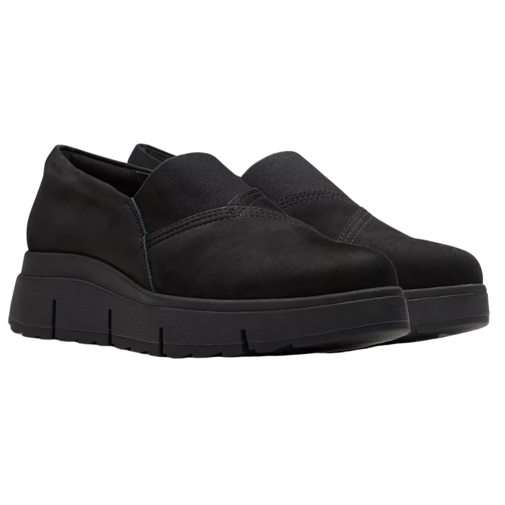 Clarks Loriini West Black Nubuck Slip-On (Women's)