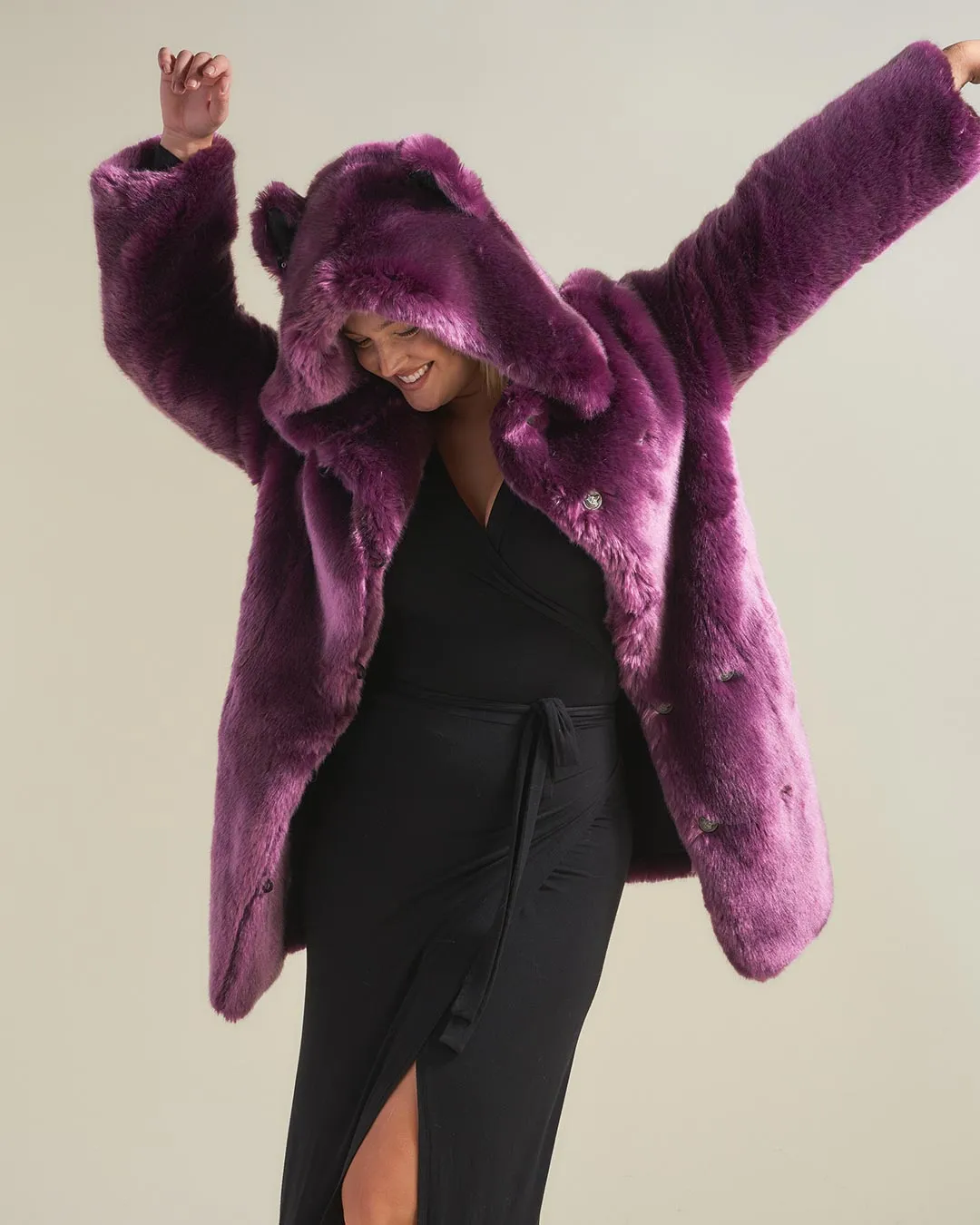 Classic Women's Faux Fur Coat | Lavender Wolf