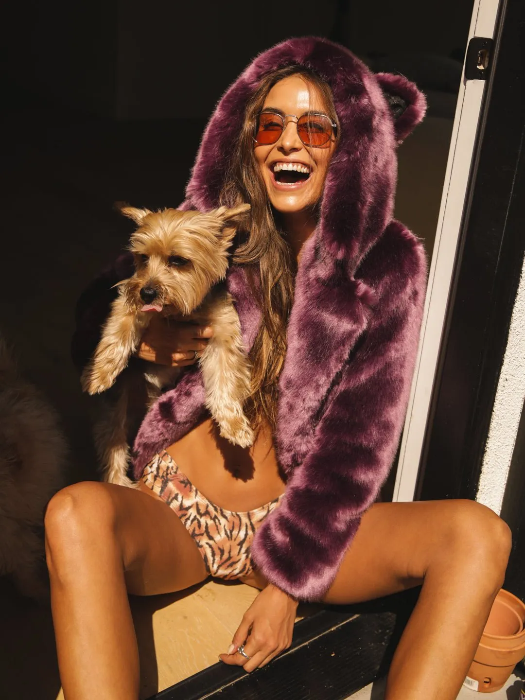 Classic Women's Faux Fur Coat | Lavender Wolf