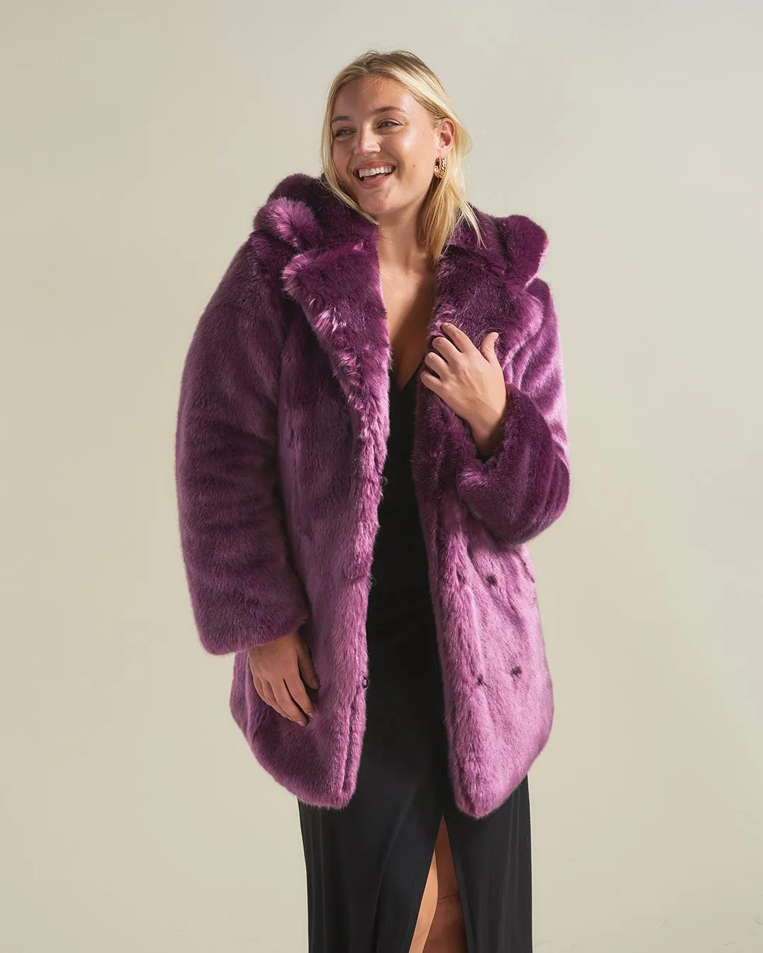 Classic Women's Faux Fur Coat | Lavender Wolf