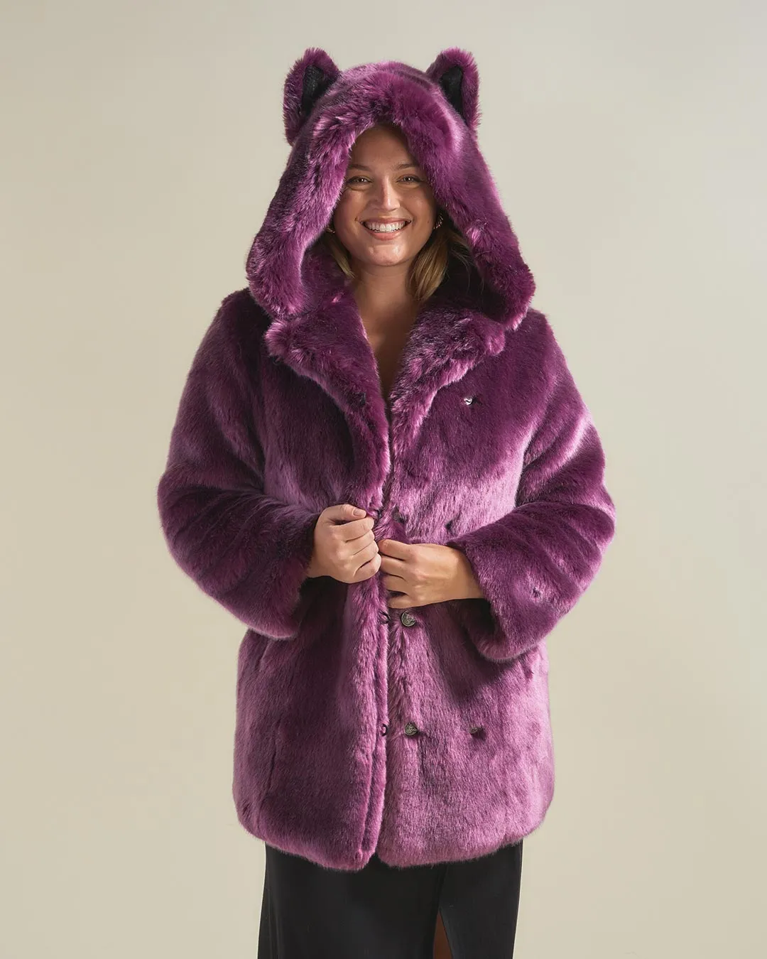 Classic Women's Faux Fur Coat | Lavender Wolf