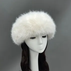 Cream Faux Fur Headband