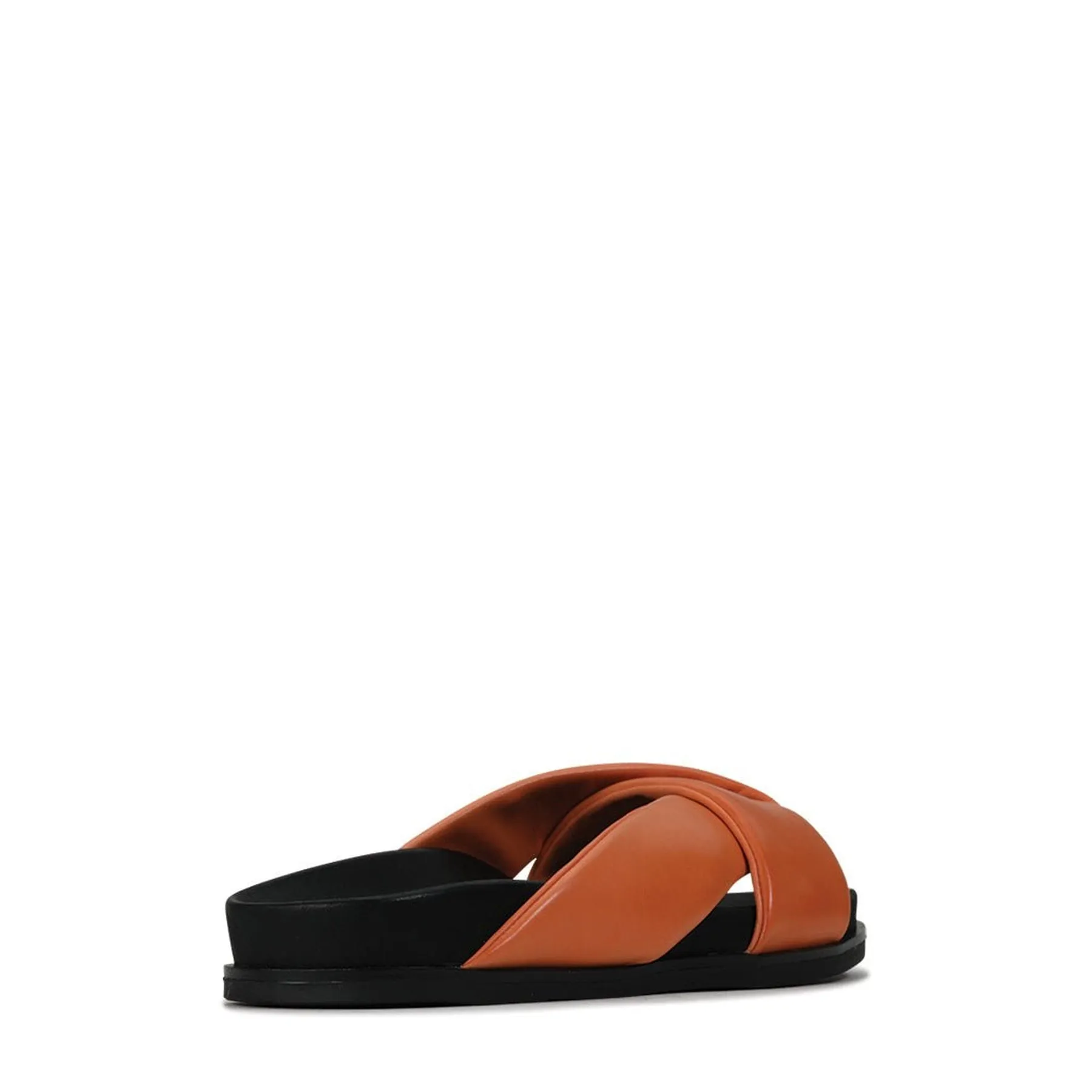 CROSS LEATHER SLIDE SANDALS