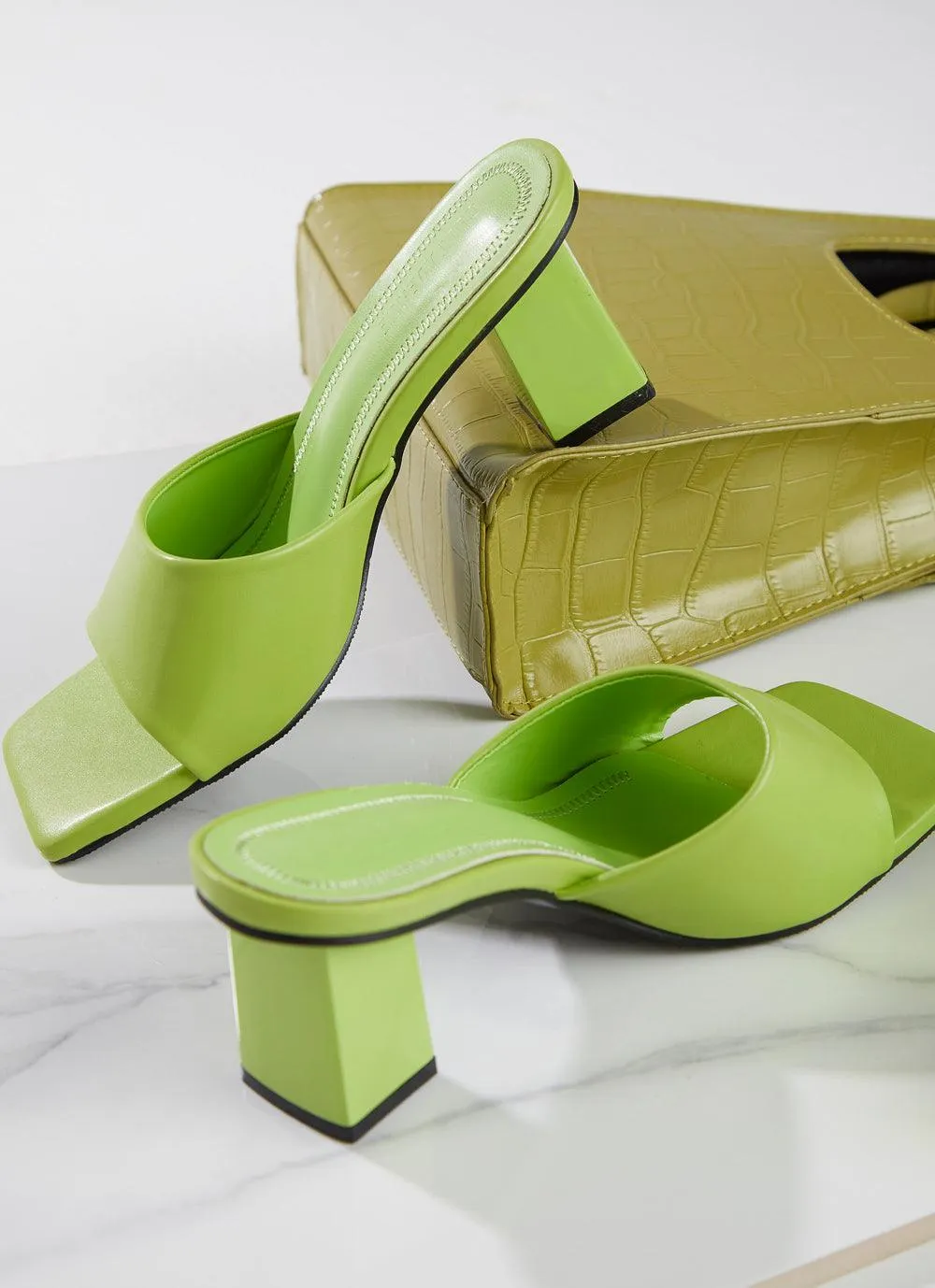 Dixie Mule Heel - Lime Green