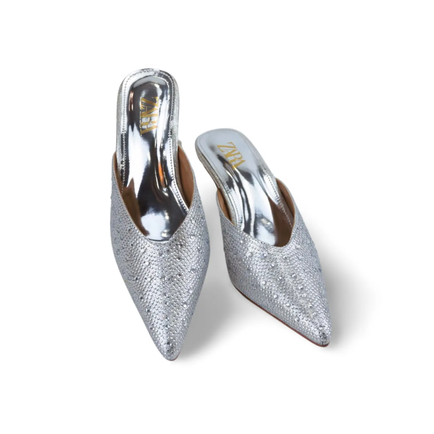 Elegant Rhinestone Embellished knife Mules