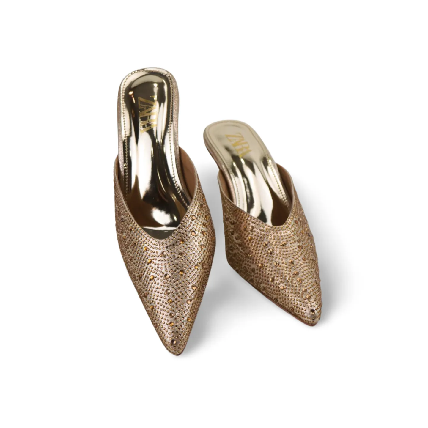 Elegant Rhinestone Embellished knife Mules