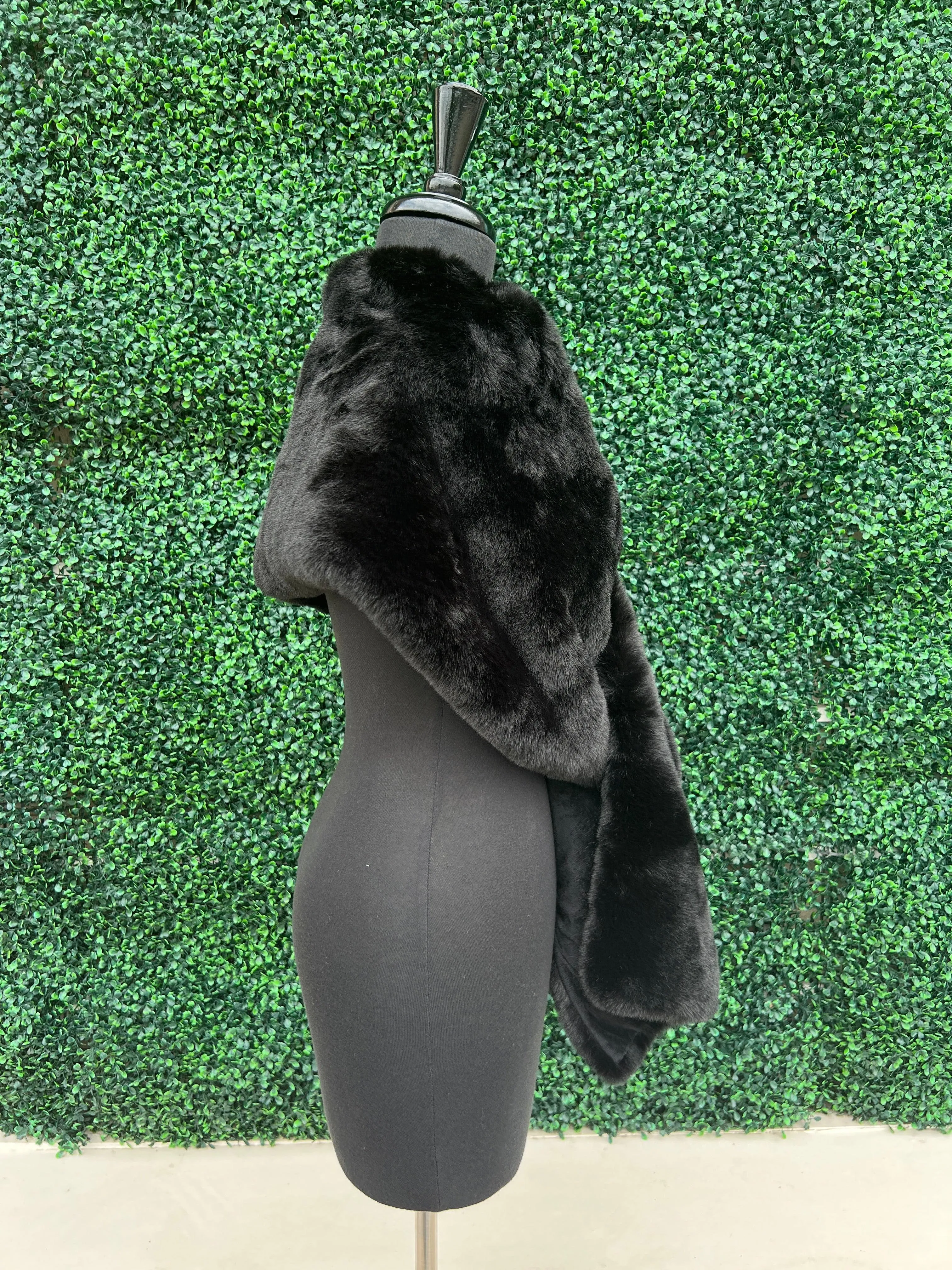 Faux Fur Pull-Through Shawl