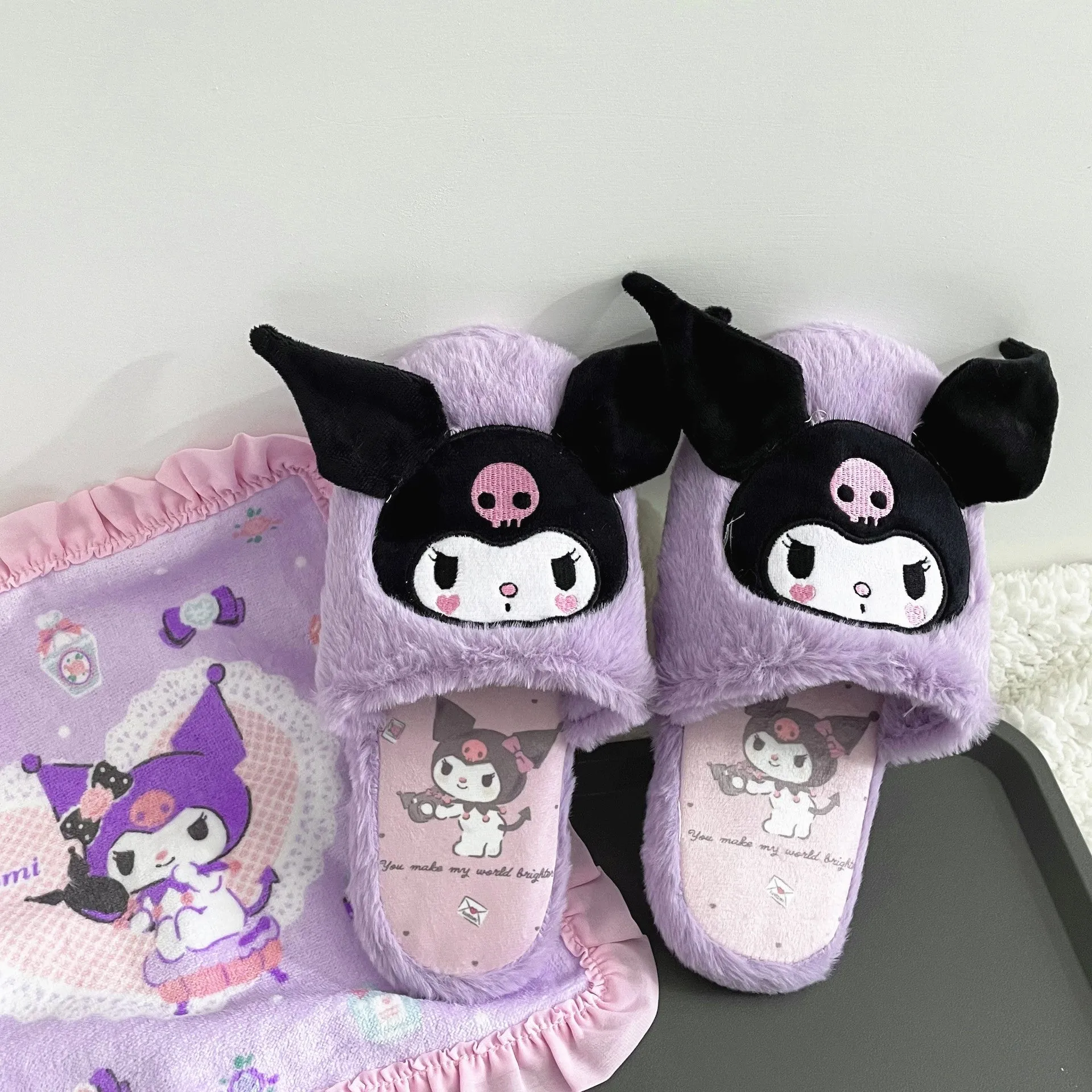 Fuzzy Bunny Pastel Goth Slippers