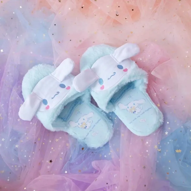 Fuzzy Bunny Pastel Goth Slippers