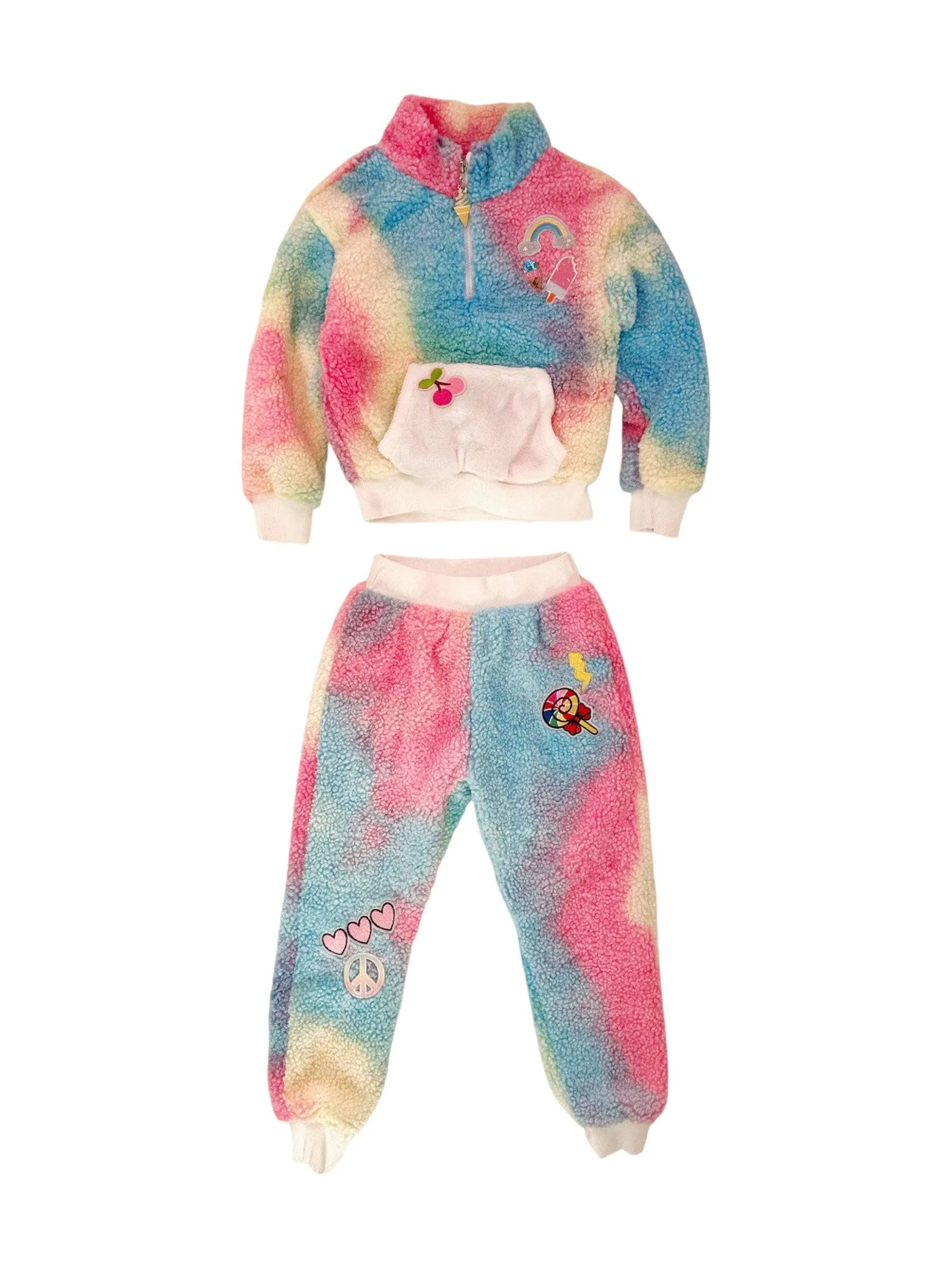 Fuzzy Pastel Tie Dye Patch Set