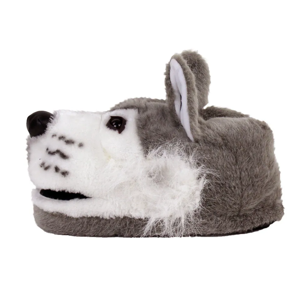 Gray Wolf Animal Slippers