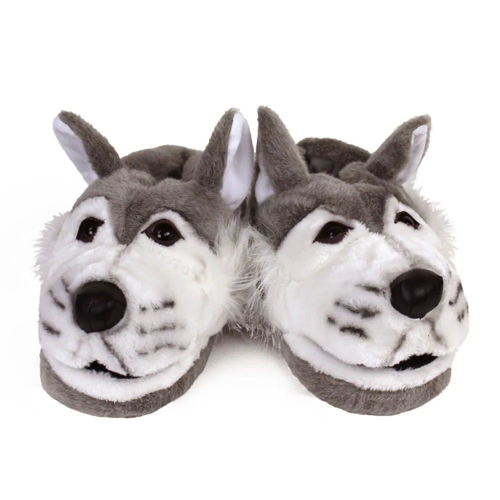 Gray Wolf Animal Slippers