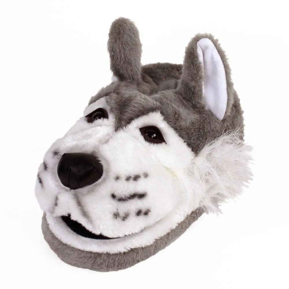 Gray Wolf Animal Slippers