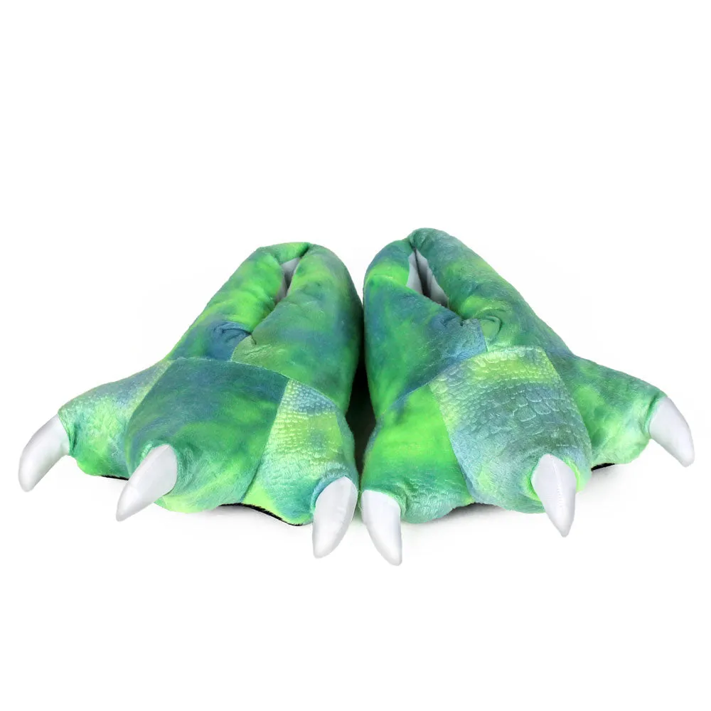 Green Dinosaur Feet Slippers