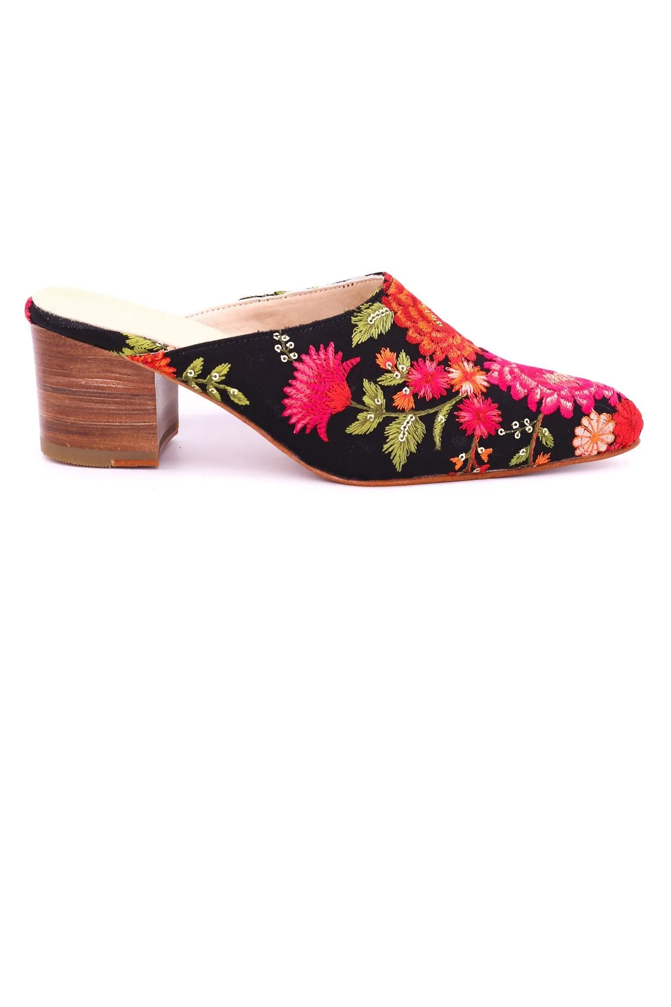 HEELED MULES EMBROIDERED X ANTHROPOLOGIE