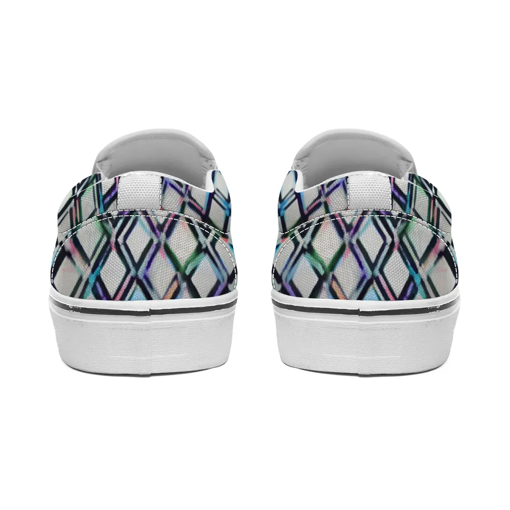 Hex Pattern Collection - Unisex Slip-On Canvas Sneakers