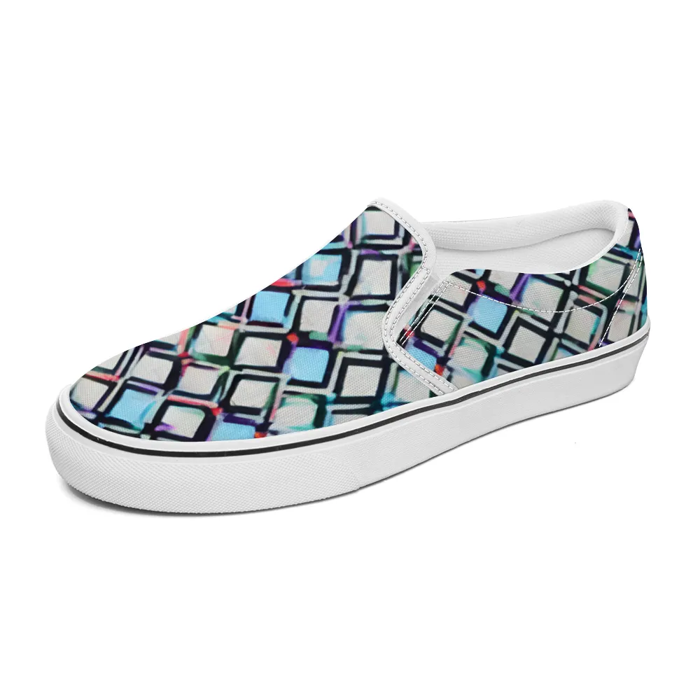 Hex Pattern Collection - Unisex Slip-On Canvas Sneakers