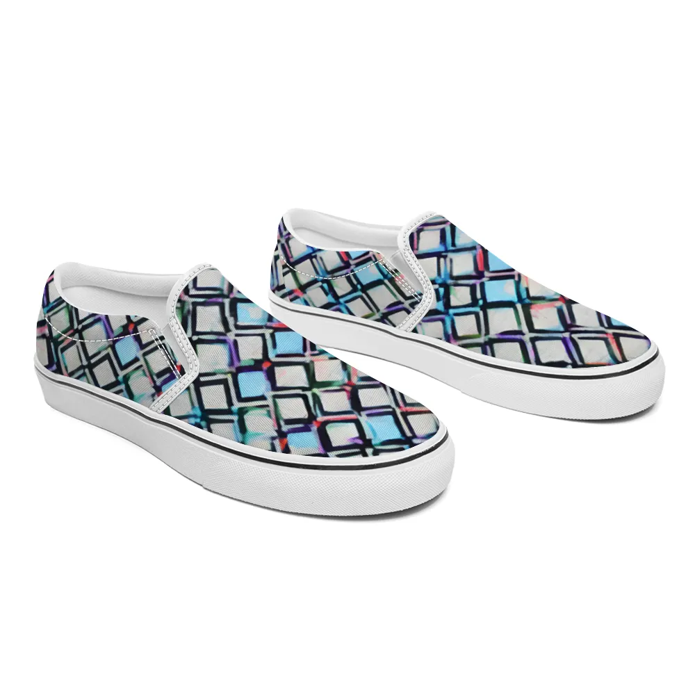 Hex Pattern Collection - Unisex Slip-On Canvas Sneakers