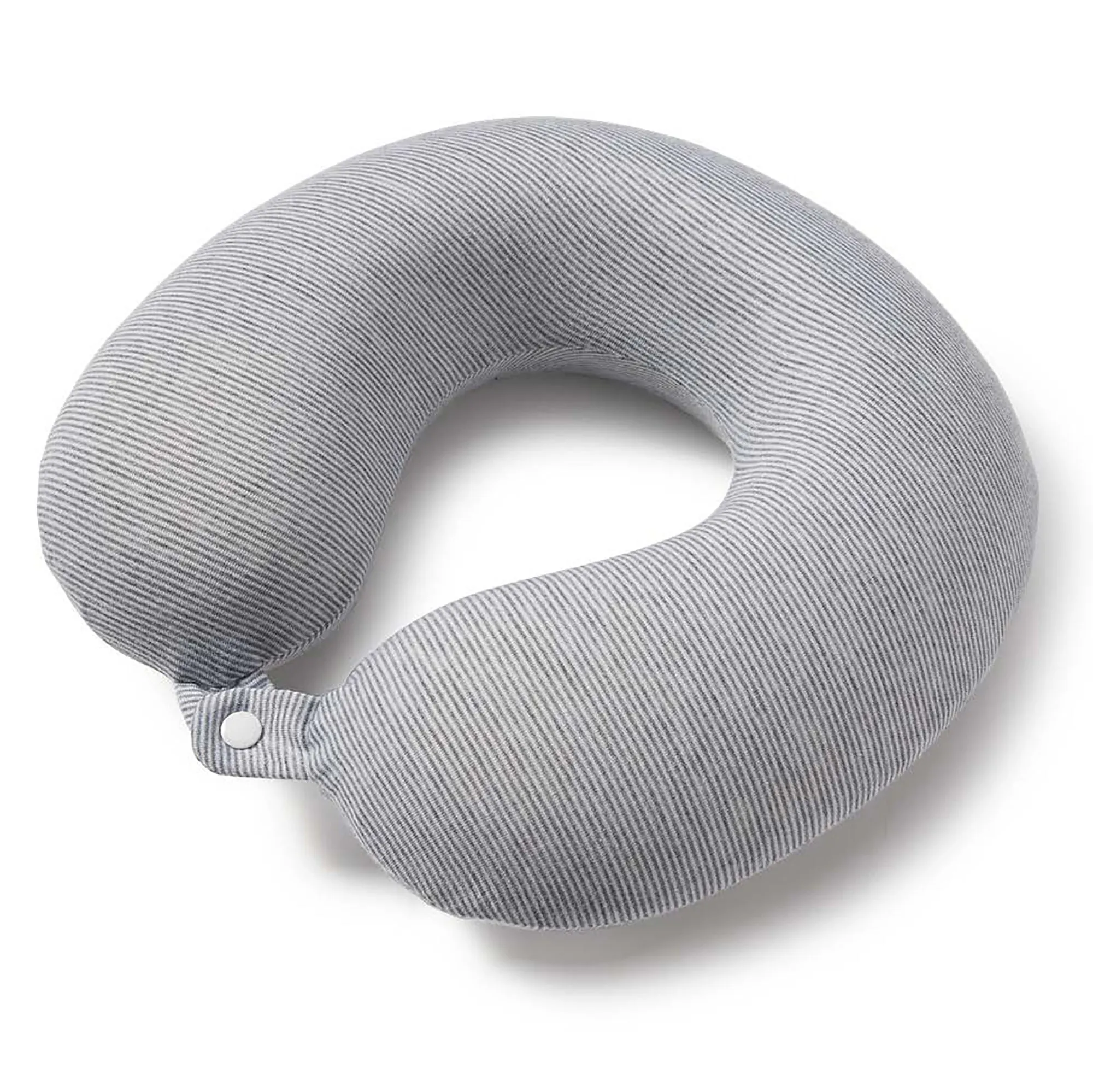 Jersey Stripe - Memory Foam Neck Pillow - Gray Stripe