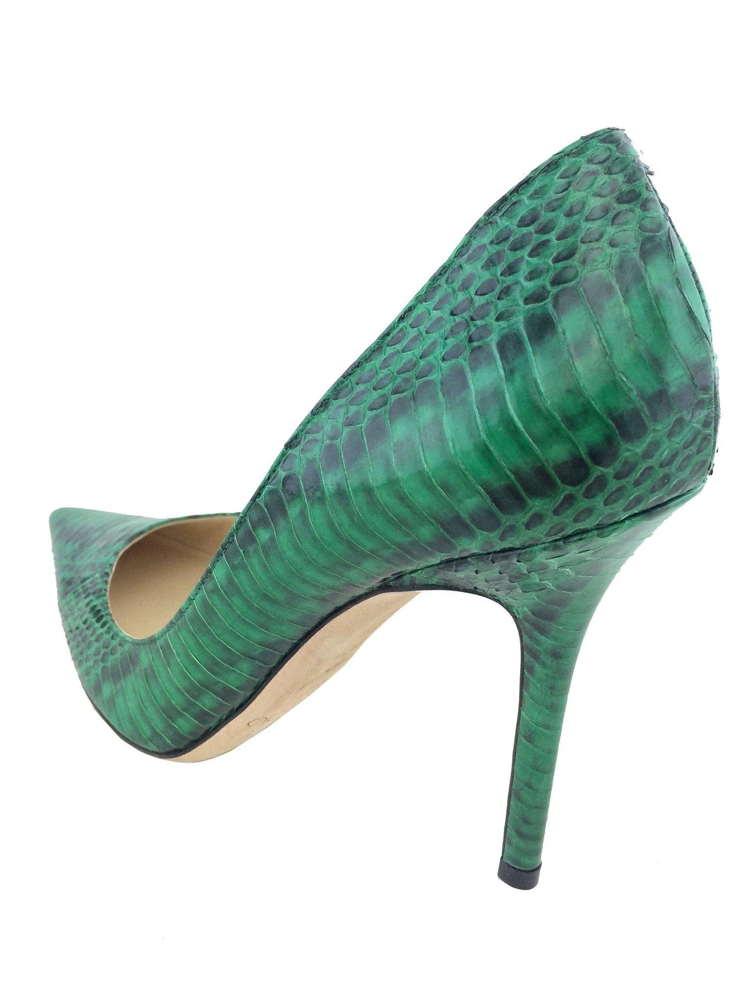 Jimmy Choo Anouk Snakeskin Pointed-Toe Pumps Size 7.5