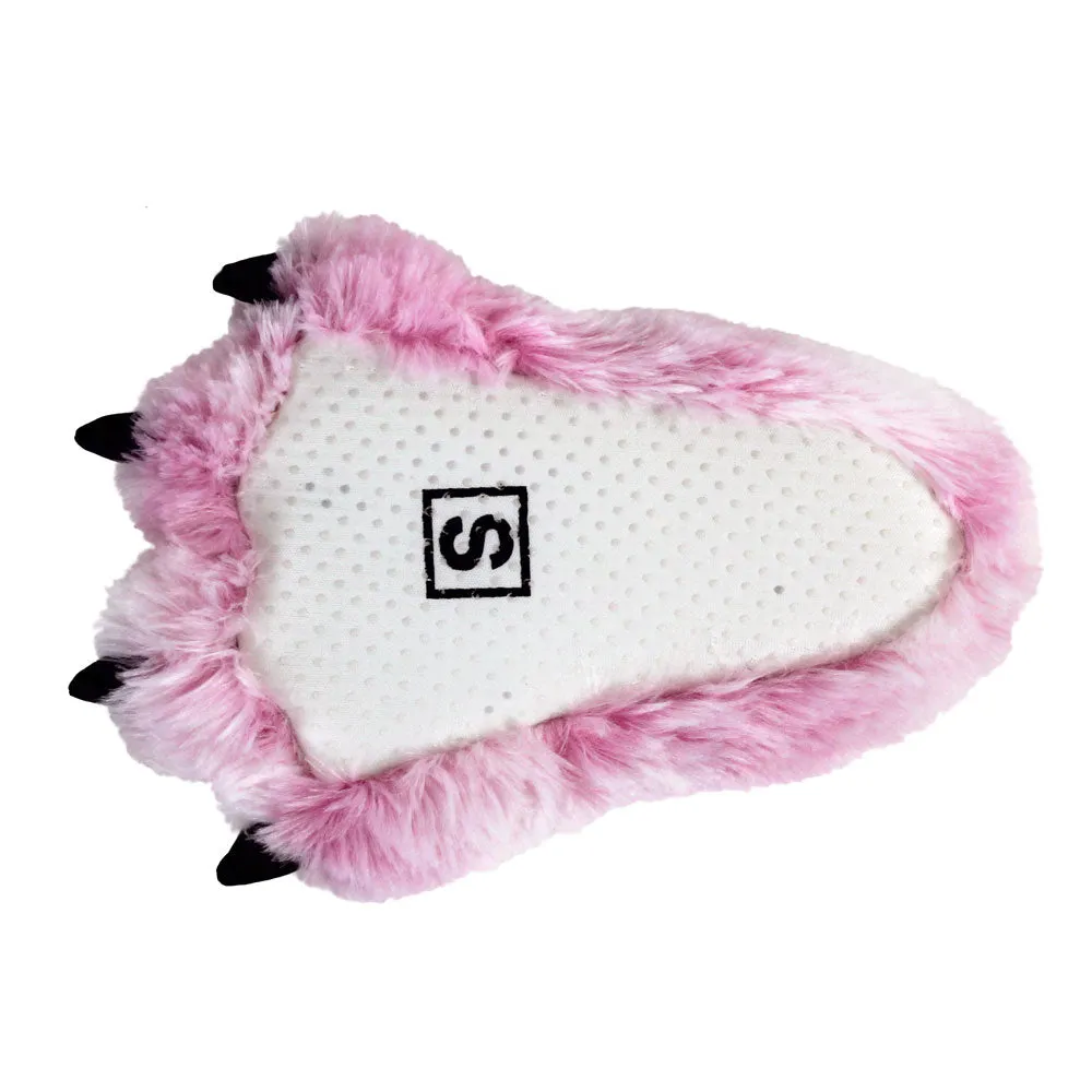 Kids Pink Tiger Paw Slippers