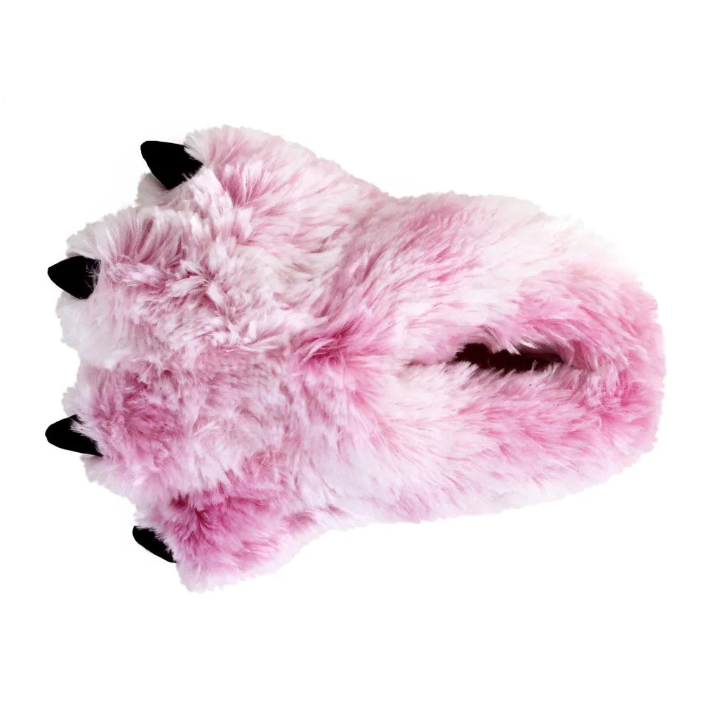 Kids Pink Tiger Paw Slippers