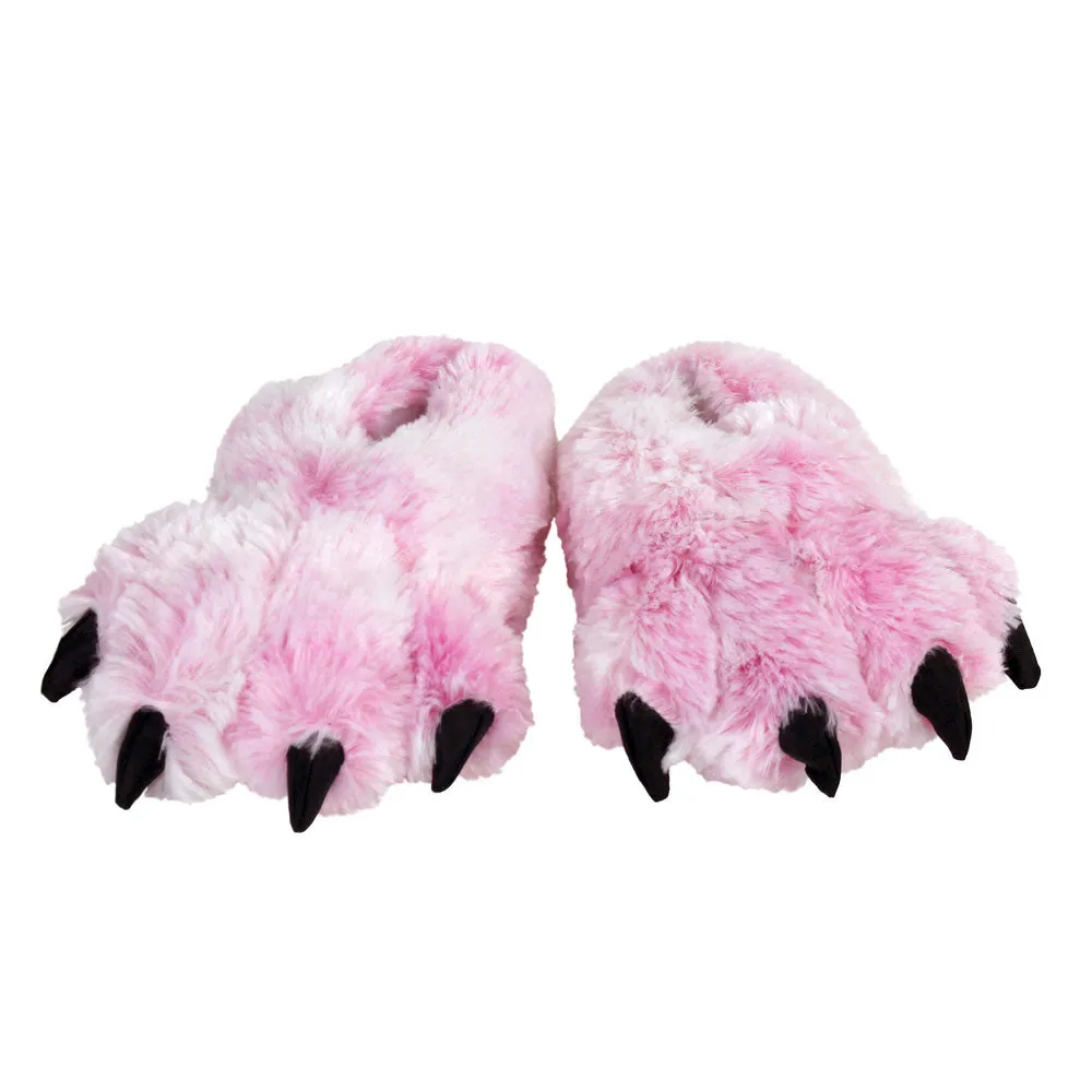 Kids Pink Tiger Paw Slippers