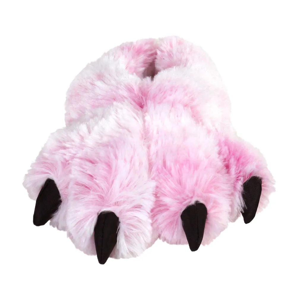 Kids Pink Tiger Paw Slippers