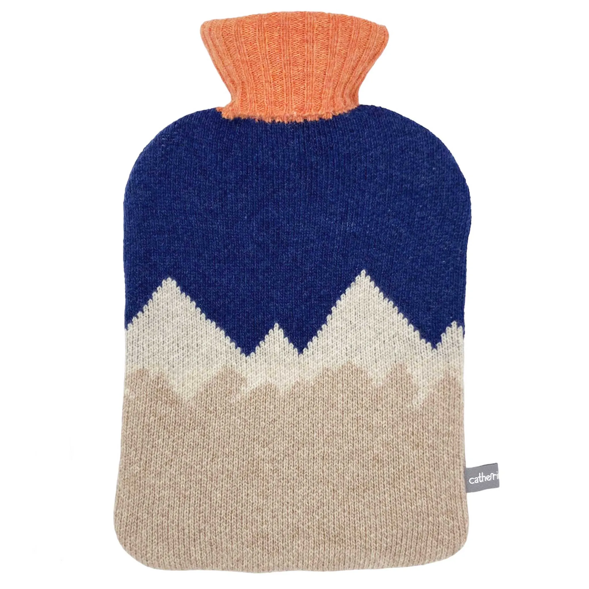 Lambswool Hot Water Bottle Cover - Navy Mountains