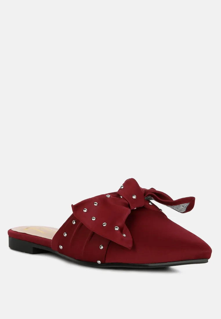 Makeover Studded Bow Flat Mules