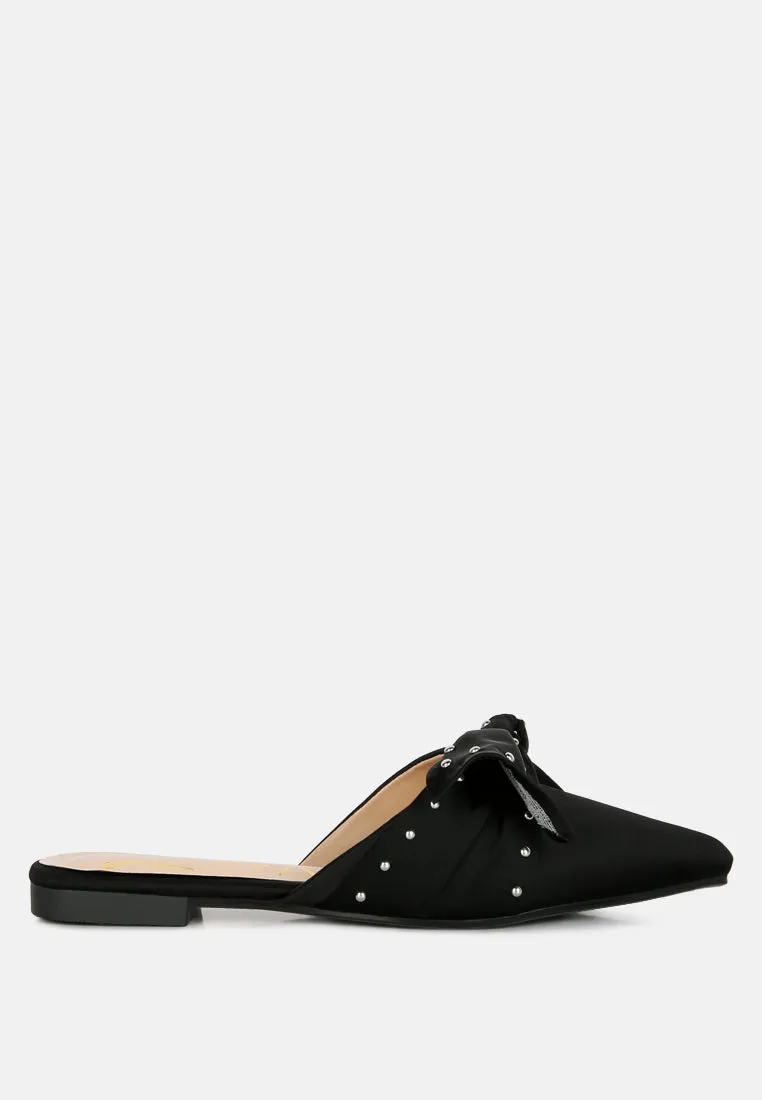 Makeover Studded Bow Flat Mules