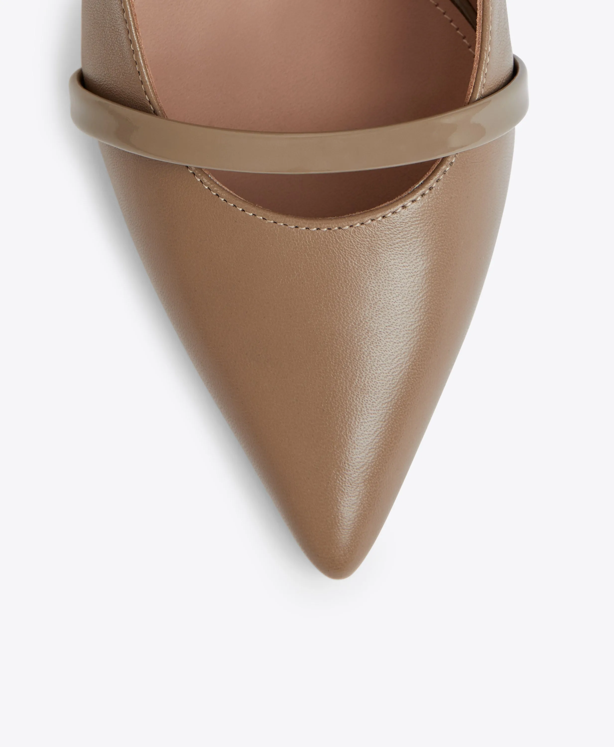 Maureen 70 Taupe Leather Mules