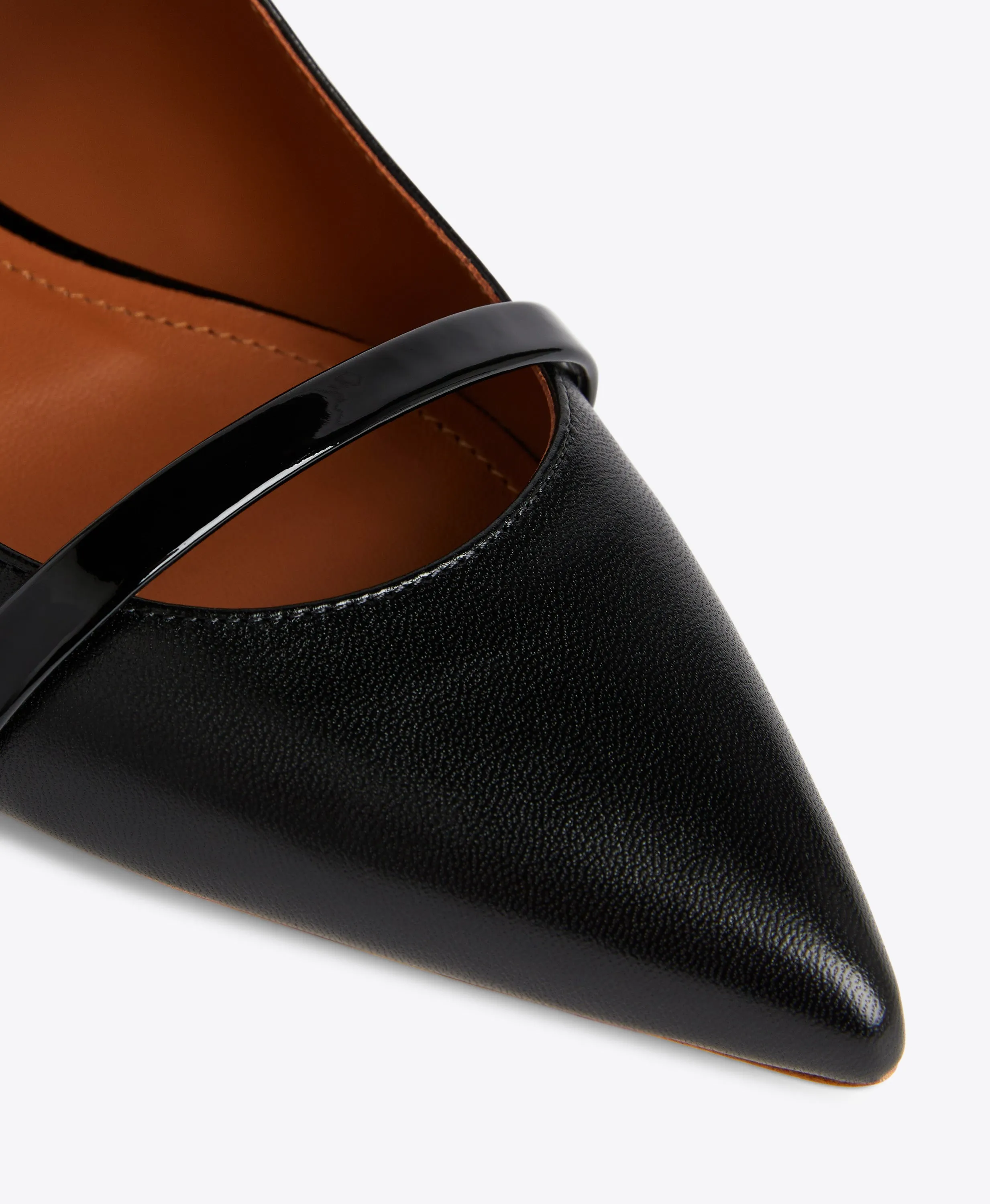 Maureen Black Leather Flat Mules