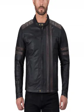 Men Black Riding Leather Jacket