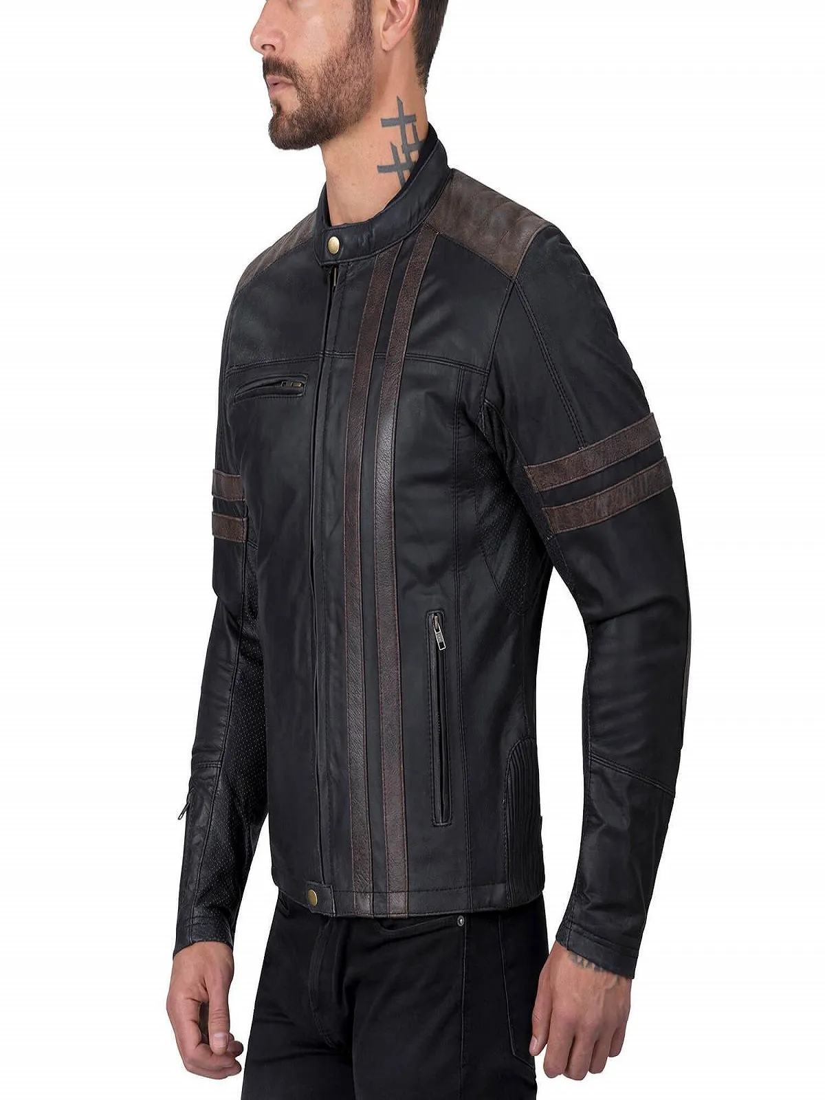 Men Black Riding Leather Jacket